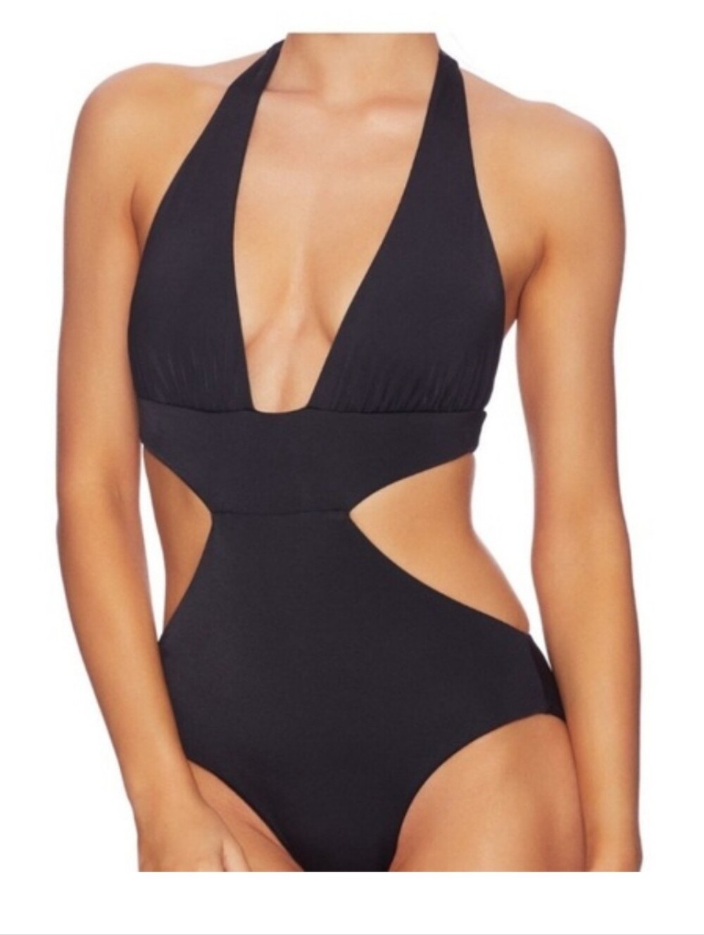 Beach Bunny Nina Skimpy Halter Cutout One-Piece Swimsuit